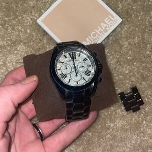 Authentic MK Swarovski Crystal Michael Kors black watch